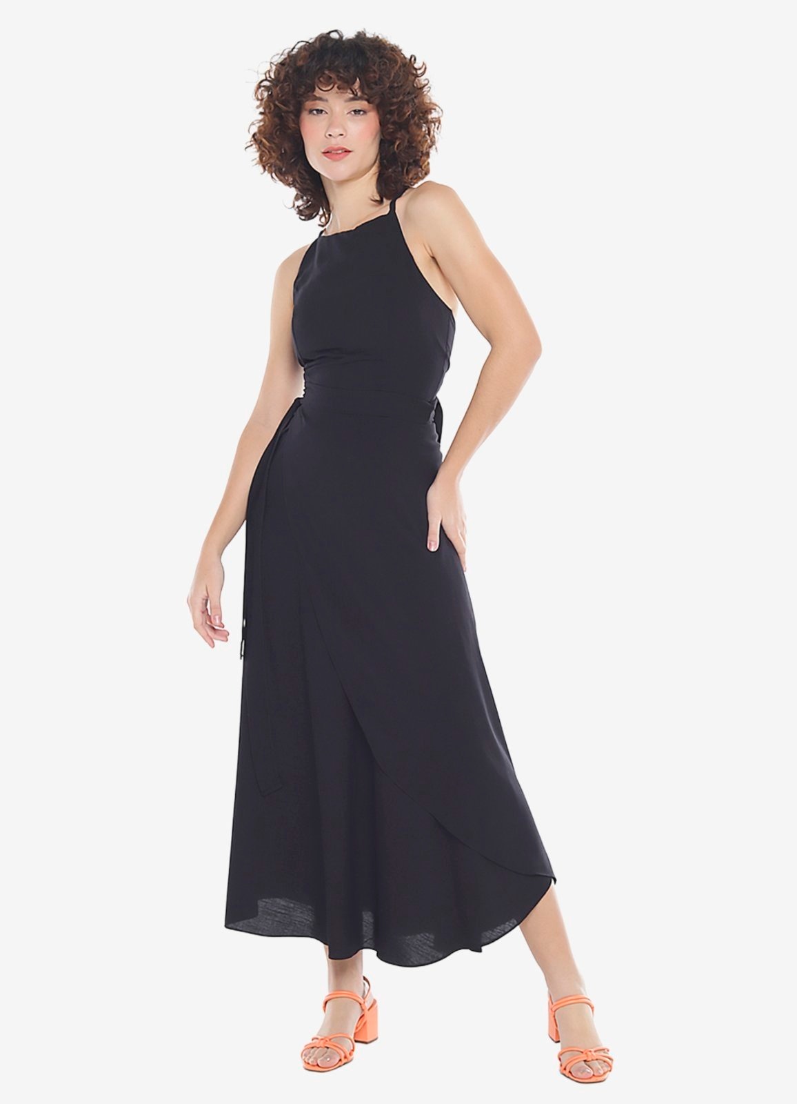 Imagem principal Conjunto Saia Longa e Blusa com Bojo Transpassado SOB preto