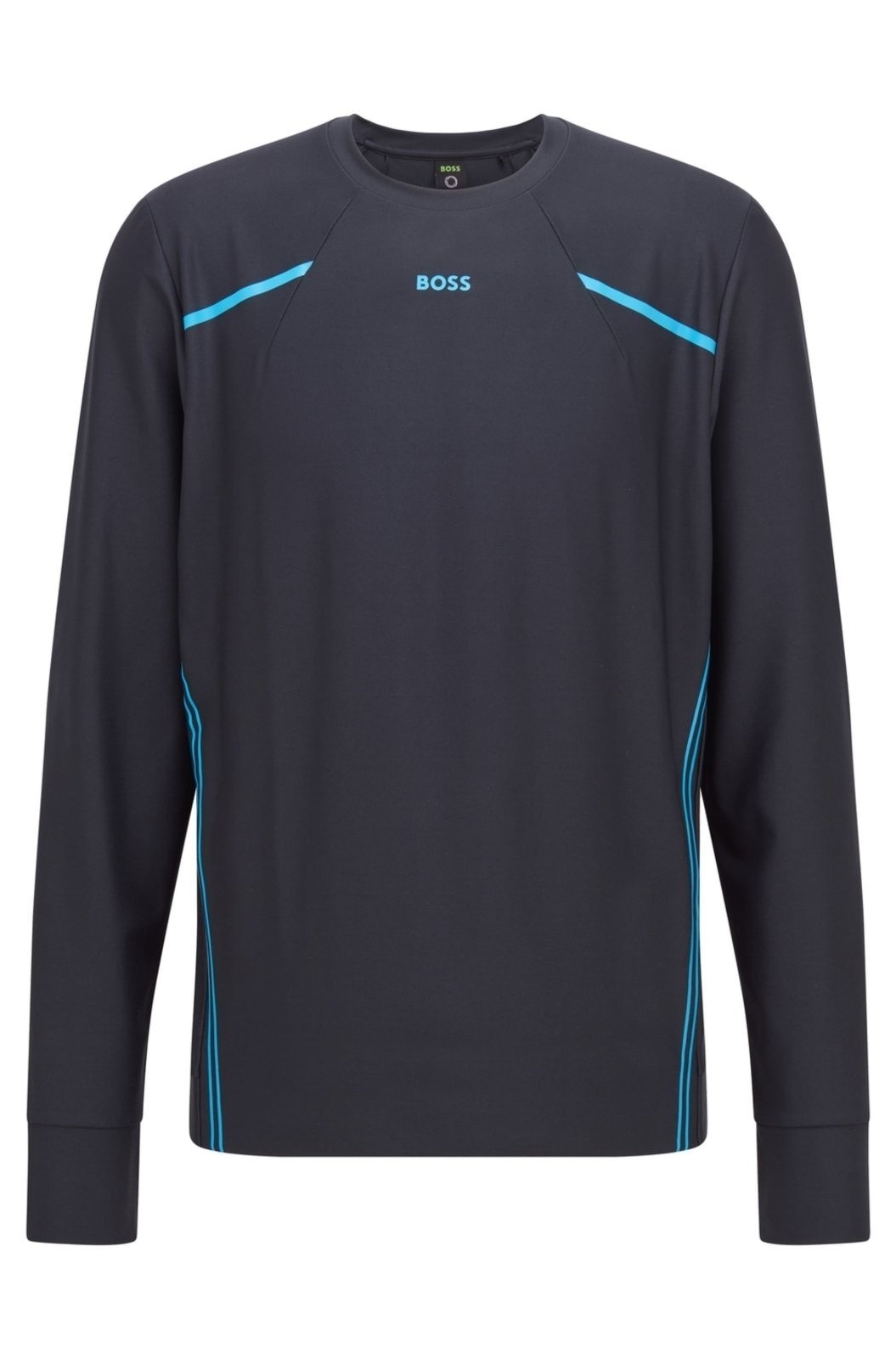 Imagem principal Blusa De Moletom Regular Fit Com Listras E Logo Boss azul marinho