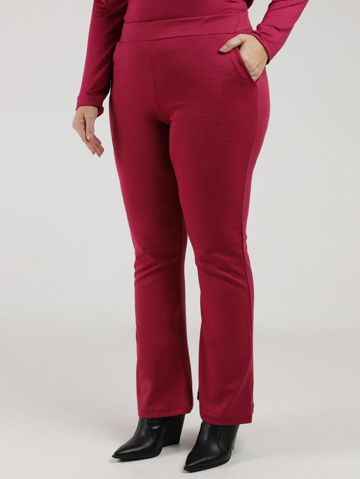 Imagem principal Calça Flare Plus Size Feminina BORDO Bright Girl'S vermelho