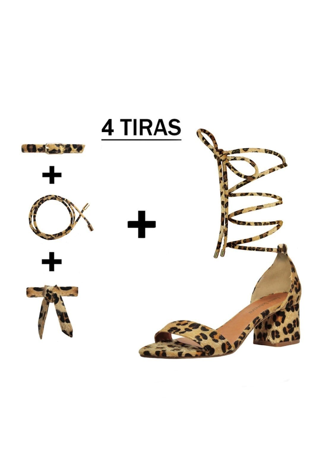 Sandália Troca Tira Salto Baixo Grosso Luiza Sobreira Mod. 517-2