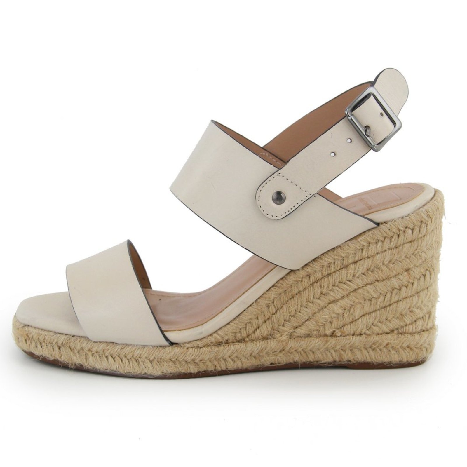 Imagem principal Sandália Em Couro Anabela Maria Paula Tiras Largas Cordas Off White MARIA PAULA off-white white