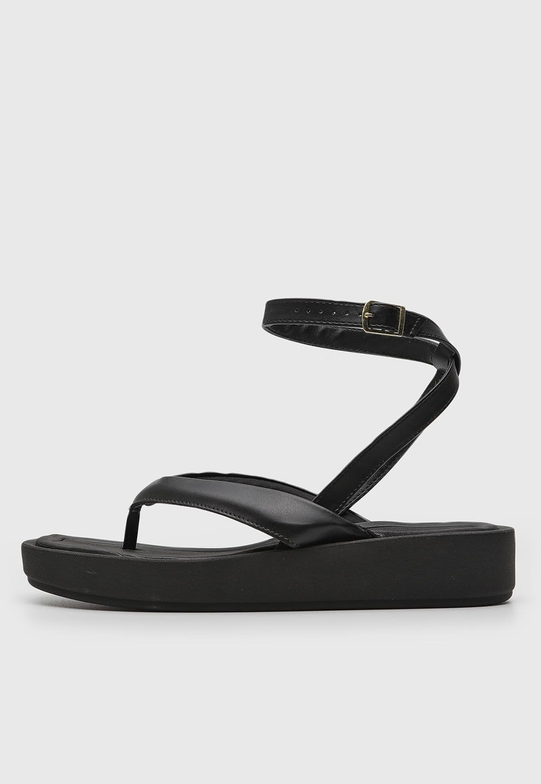 Sandália Feminina Beira Rio Plataforma Baixa Preta