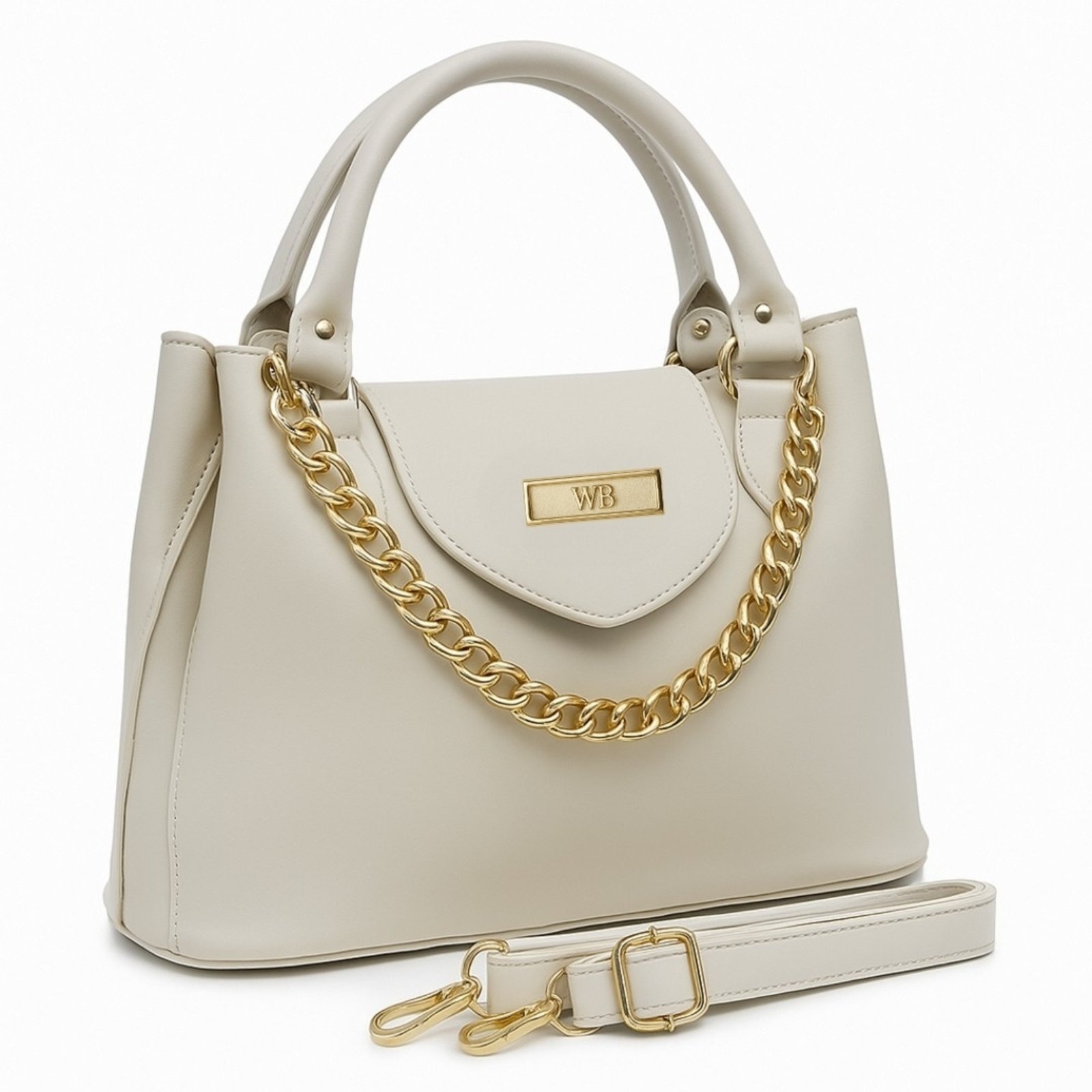 Imagem principal Bolsa Tiracolo Feminina Willibags Detalhe Corrente + Alça Transversal - Gelo WILLIBAGS off-white