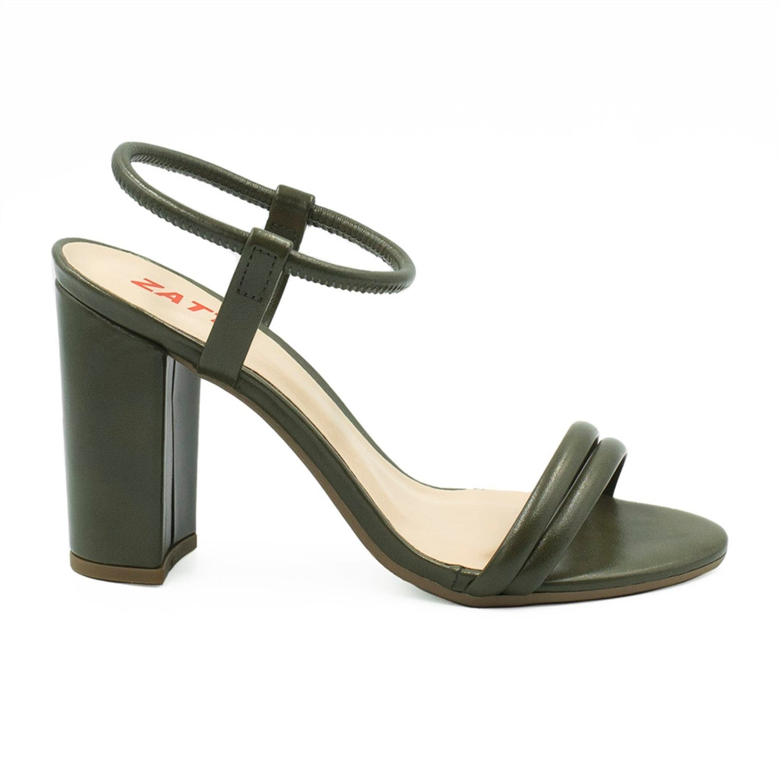 Sandália Zatta Salto Alto Bloco Tubinho