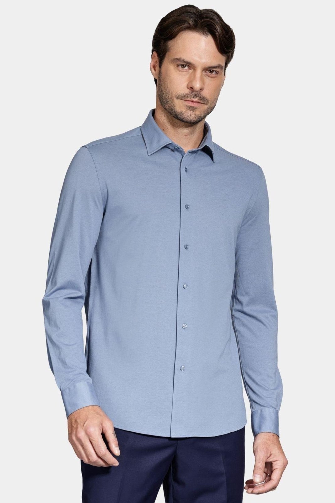 Imagem principal Camisa Aramis Manga Longa Slim Piquet de Malha Médio Aramis azul