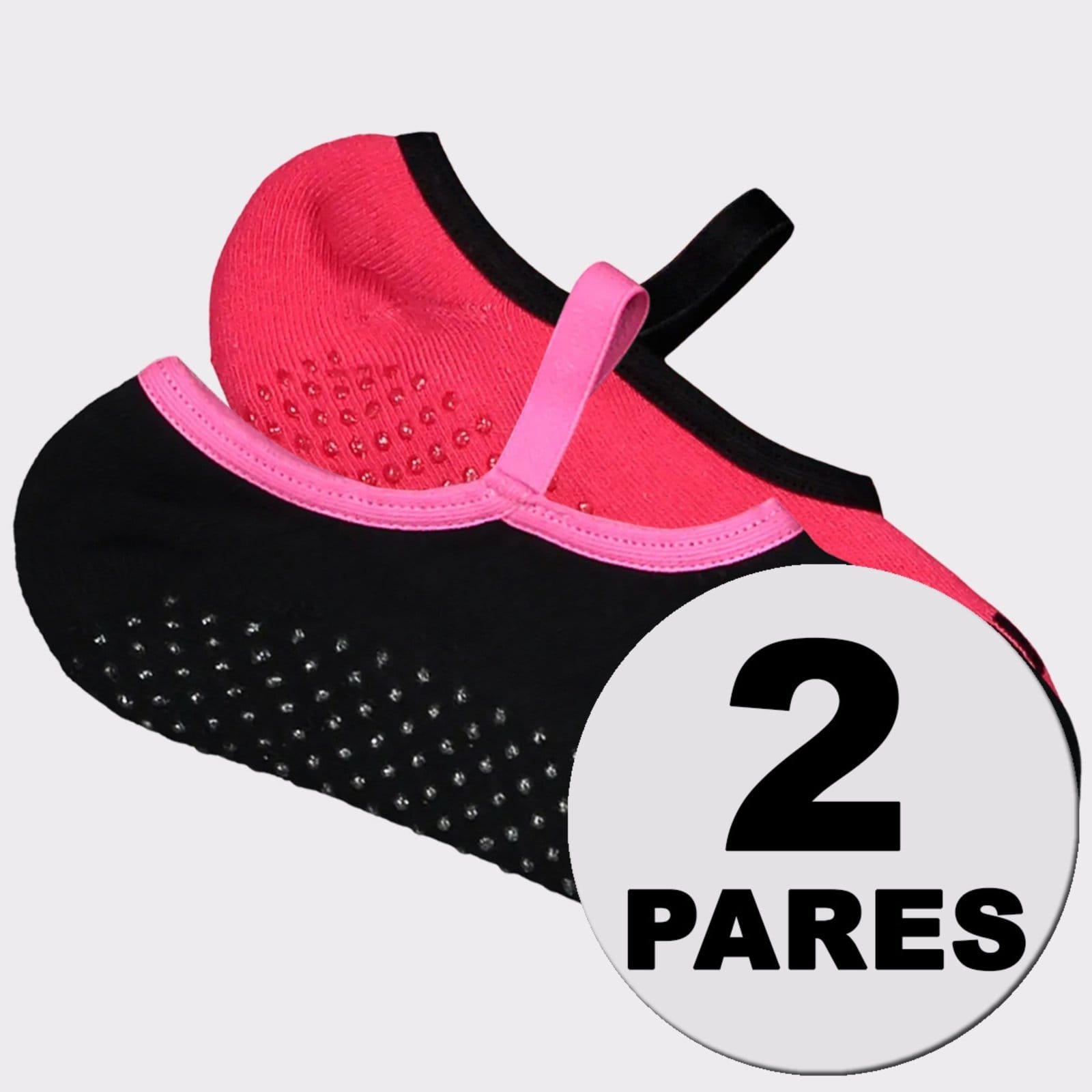 Kit Meia Puma Pilates Feminina 2 pares Preta e Vermelha