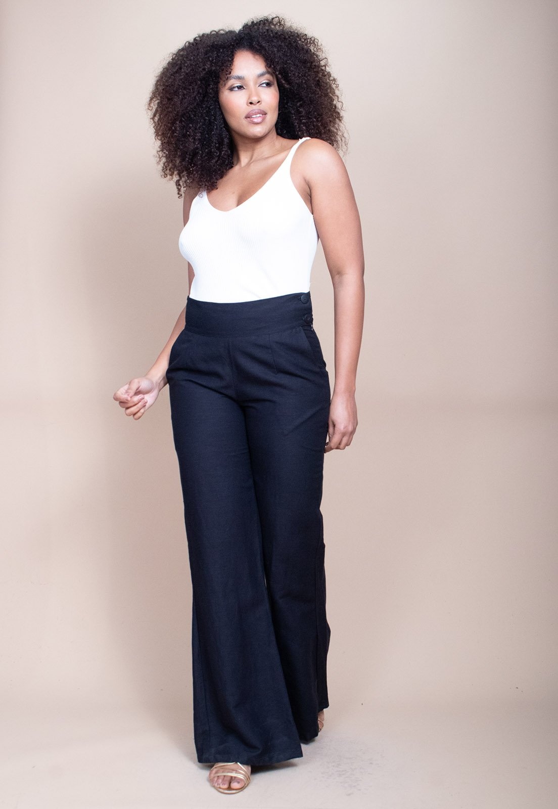 Imagem principal Calça Cabanafree Pantalona Linho com Viscose Cabanafree preto