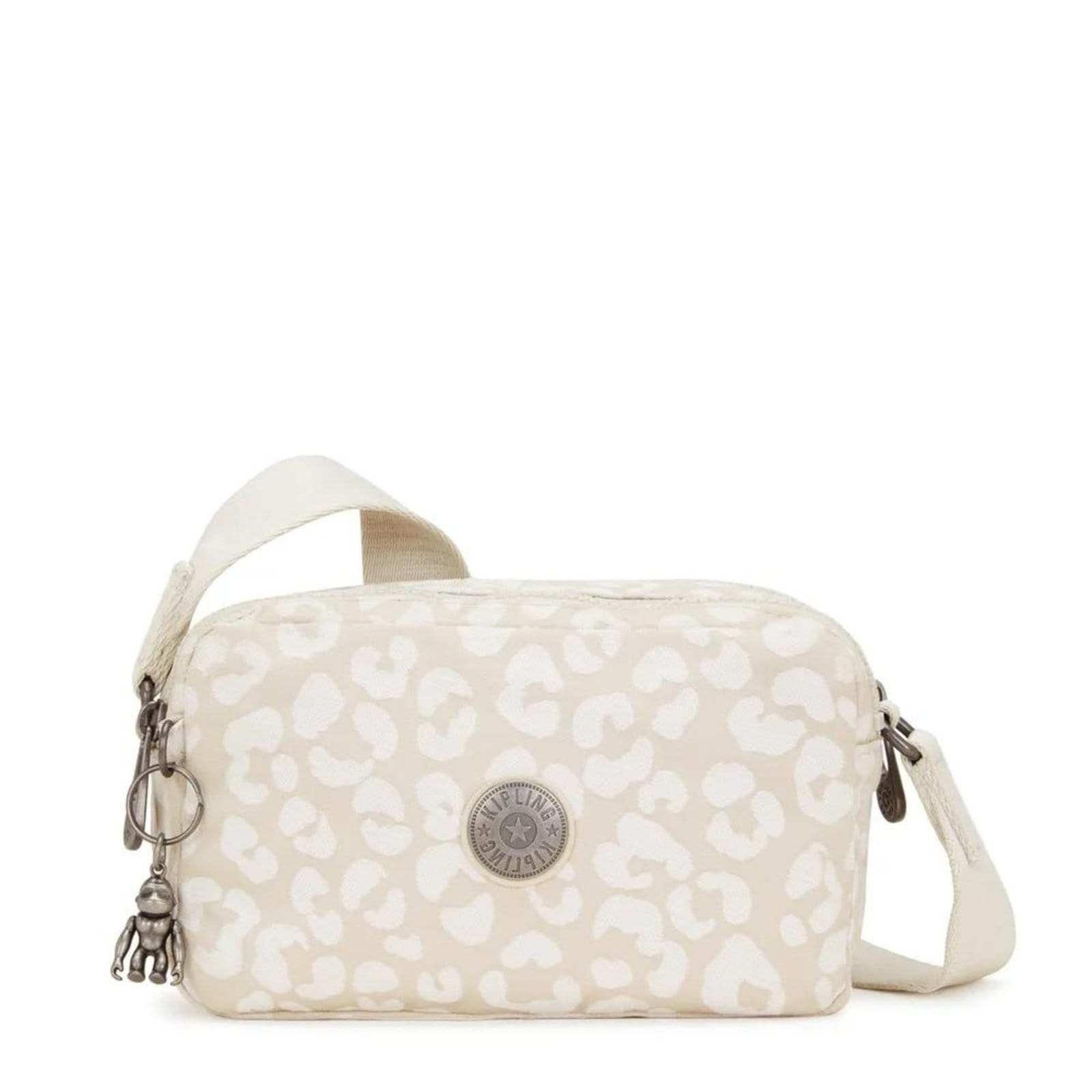 Bolsa Kipling New Milda White Cheetah J