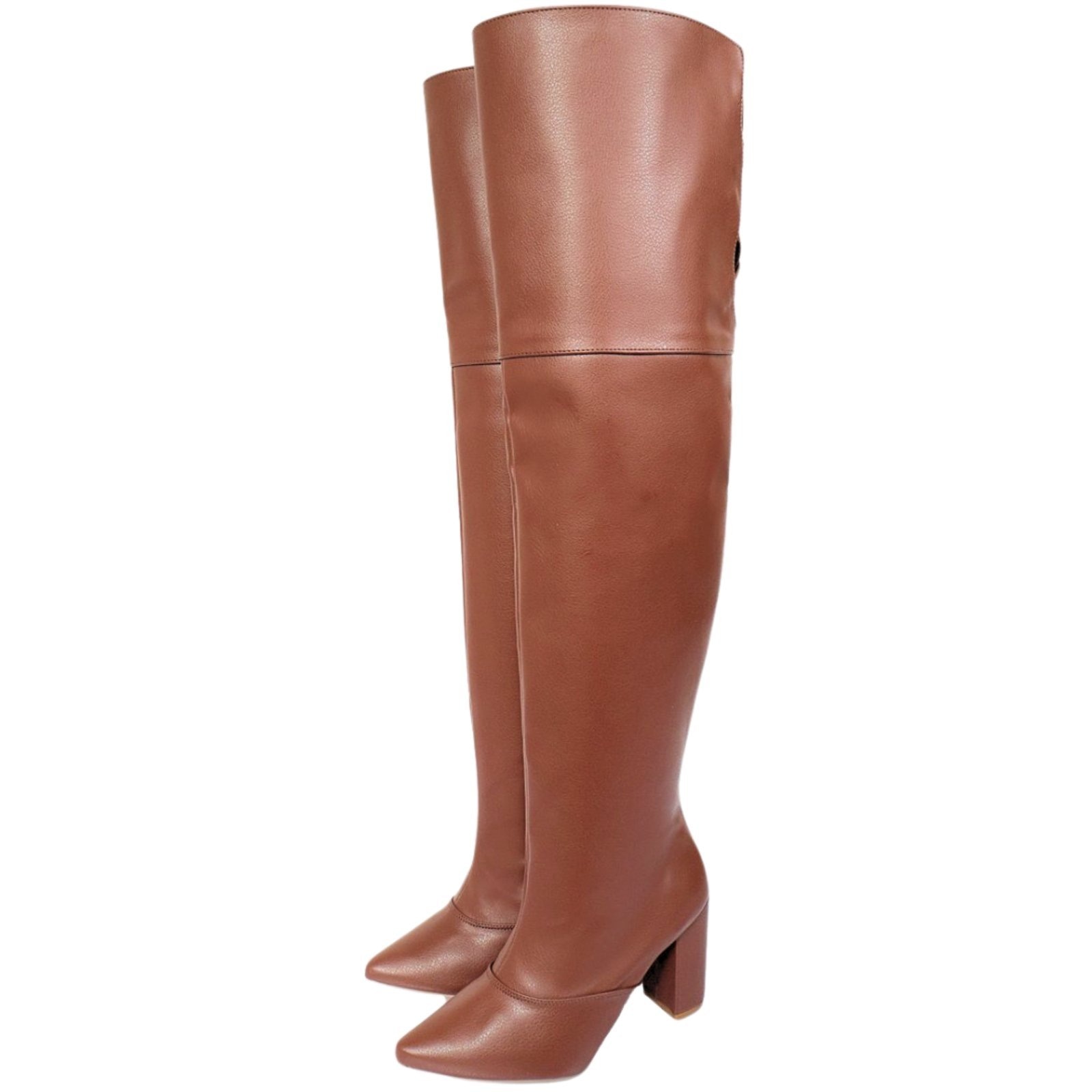 Imagem principal Bota Over 2 em 1 Feminina Salto Alto e Grosso 1822 Floter Cacau Flor da Pele marrom