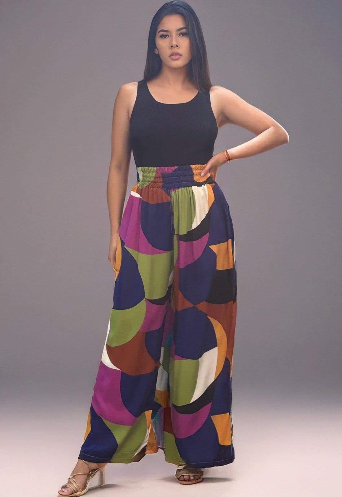 Calça Pantalona Elastic Amazonia Vital Estampa Jardim