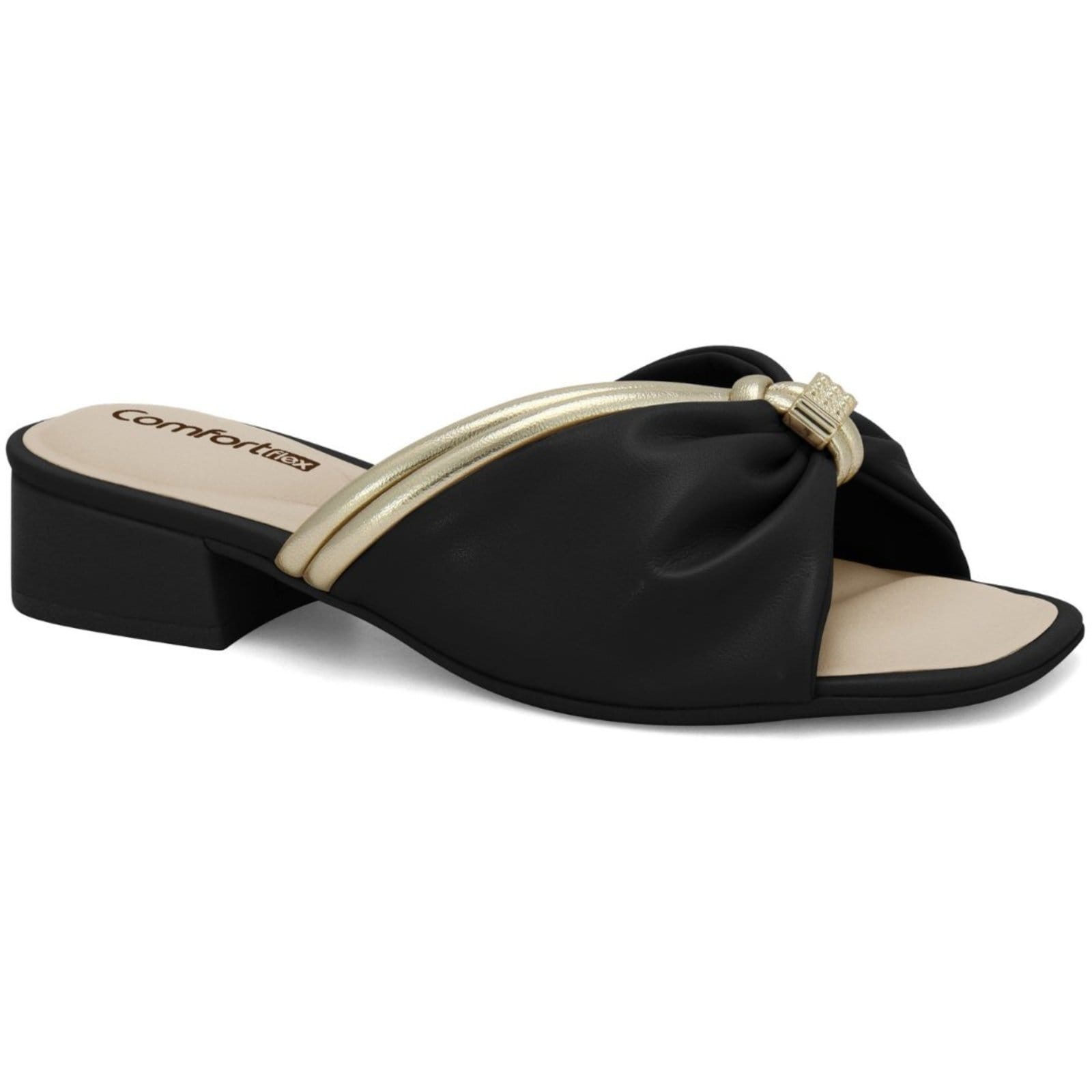 Tamanco Feminino Salto Grosso Comfortflex 2555302-2