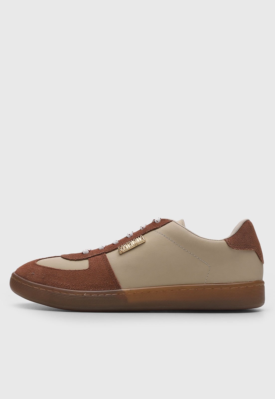 Imagem principal Tênis Feminino Santa Lolla Recortes Couro Santa Lolla bege