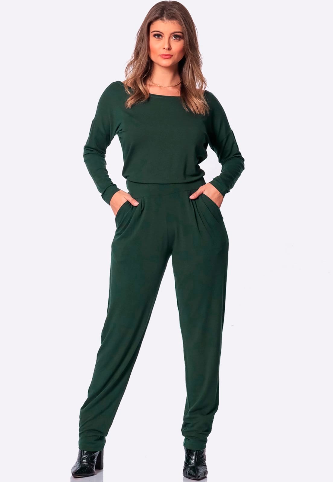 Macacão M/L Decote Canoa B'Bonnie Maitê Musgo