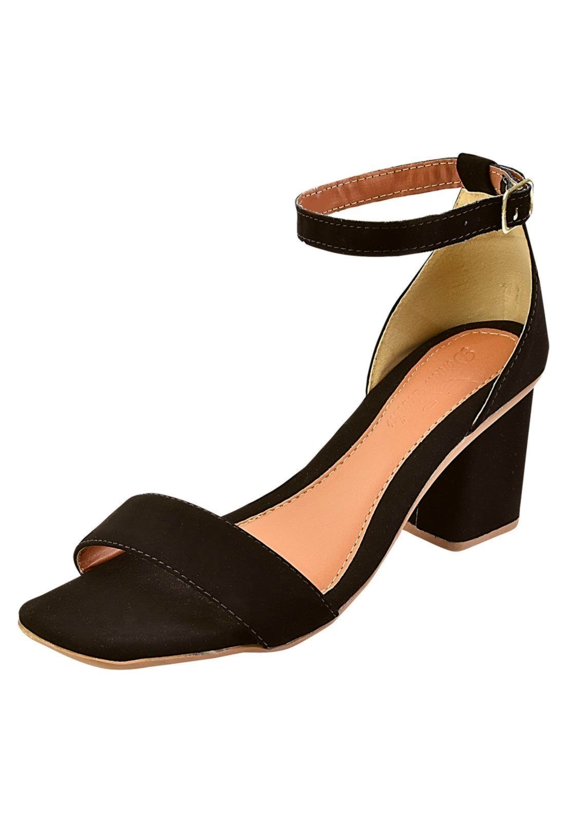 Imagem principal Sandália Salto Bloco Quadrado Donna santa Tradicional Preta Donna Santa preto