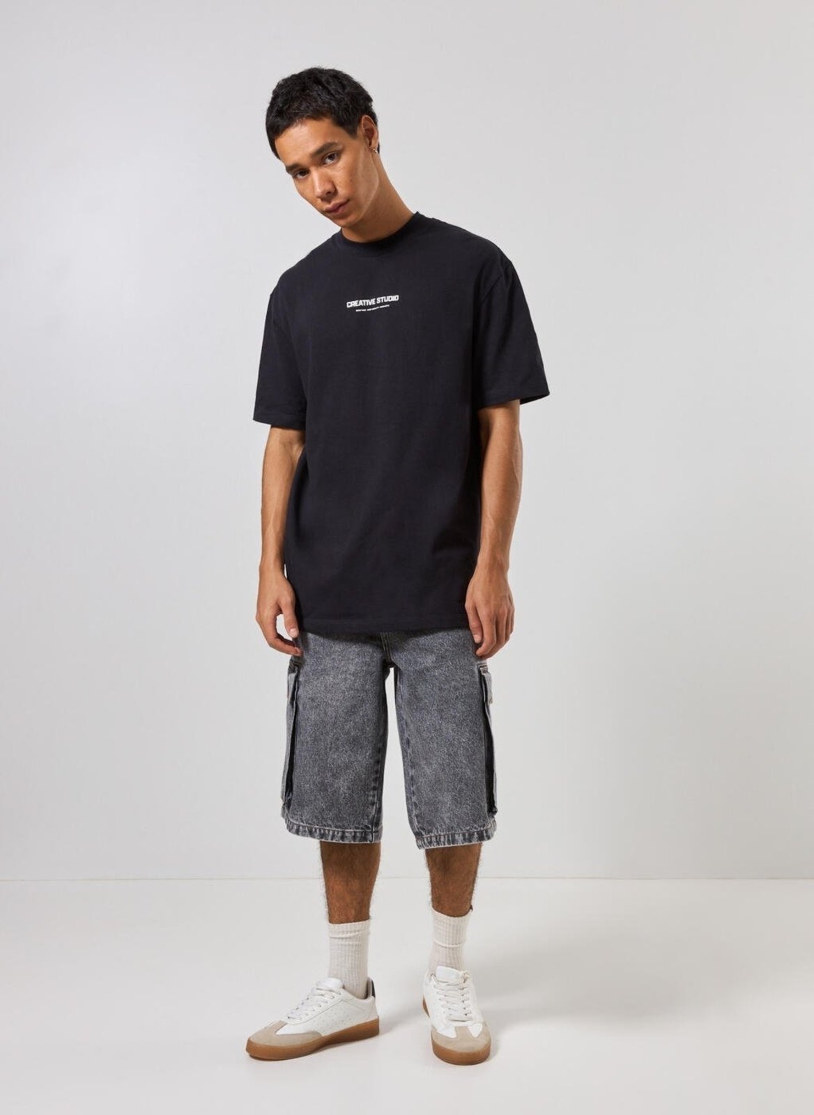 Imagem principal Jorts Jeans Cargo Youcom cinza