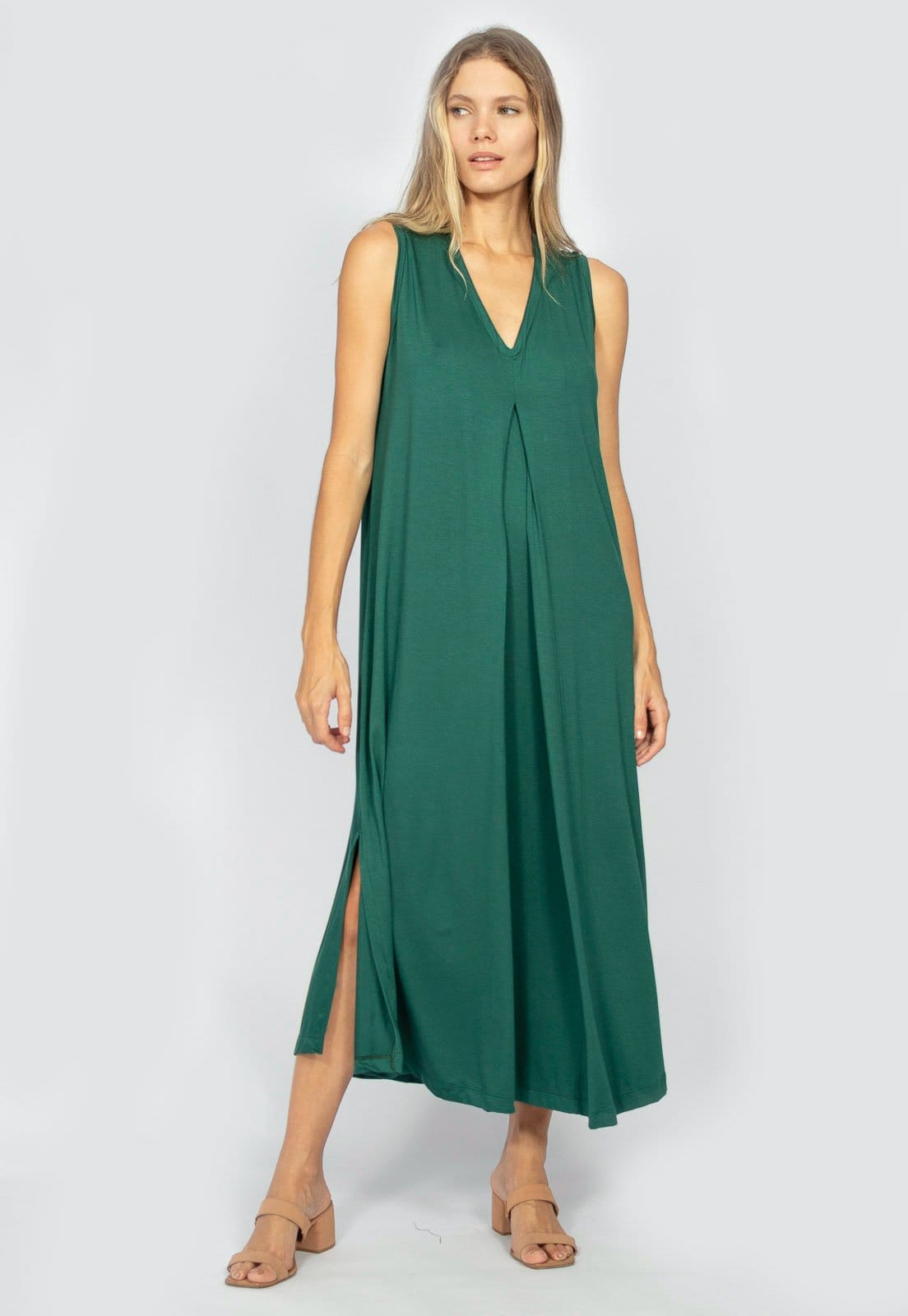 Vestido Longo Acará Malha Amazonia Vital Musgo