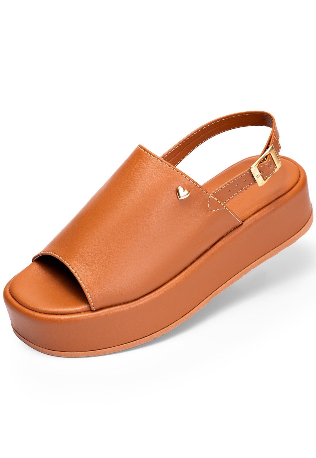 Imagem principal Sandália Feminina Lumiss Flatform Casual Confortável Fivela LUMISS caramelo