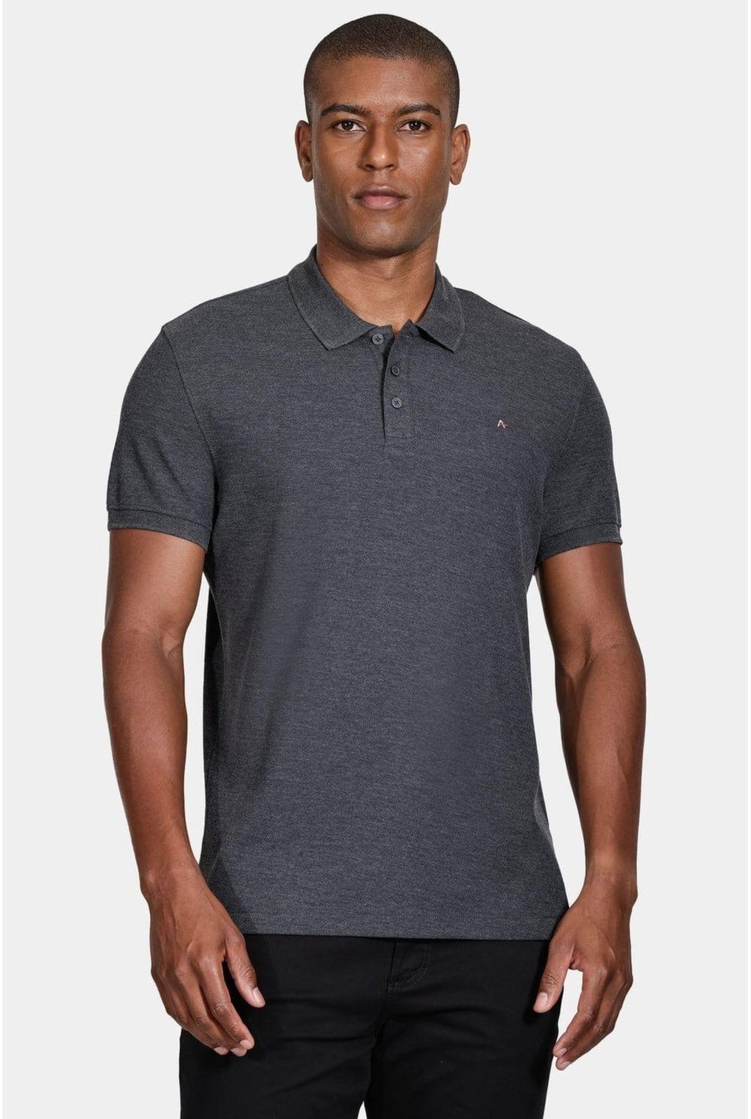 Polo Aramis Cotton Piquet Basic Grafite Mescla