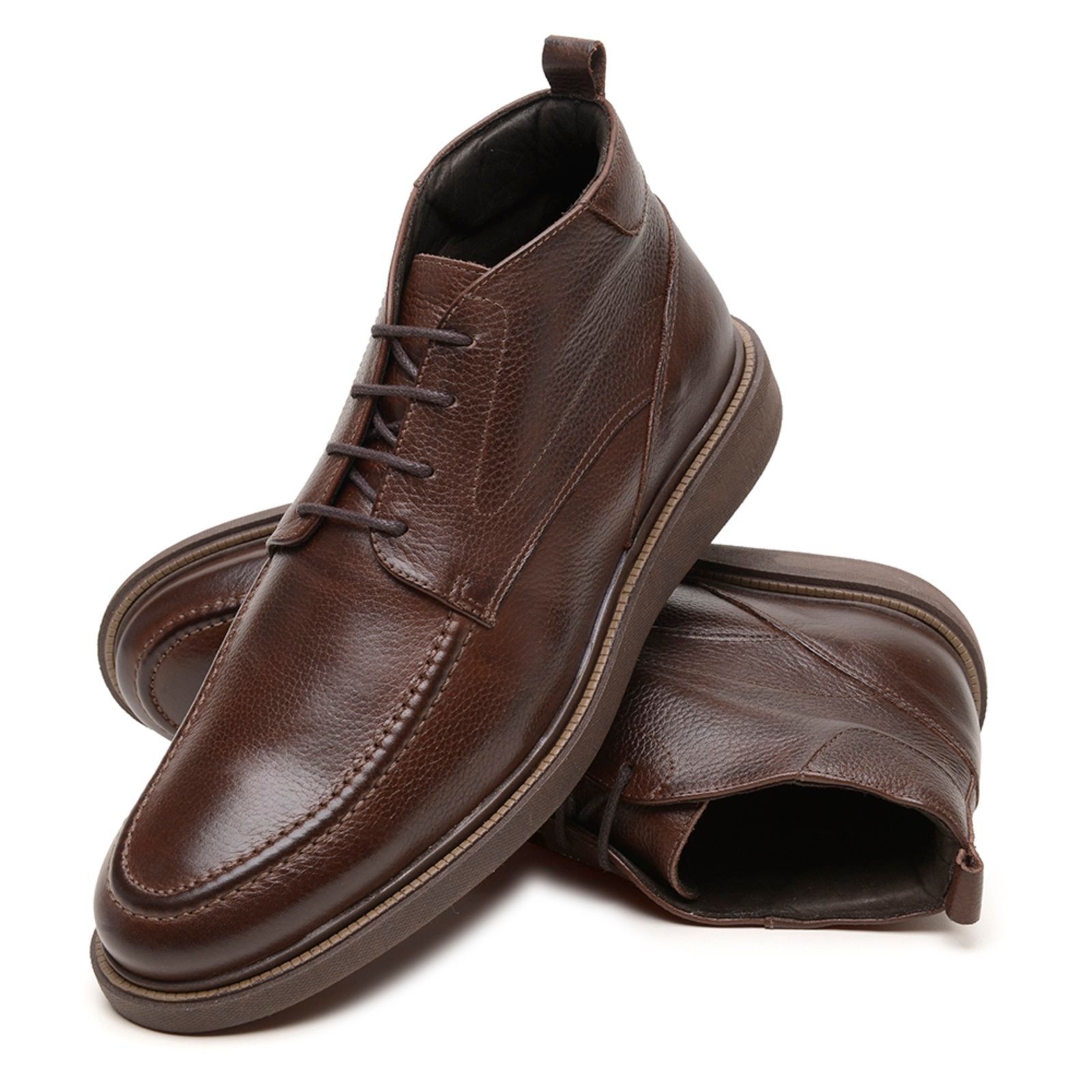 Imagem principal Sapato Masculino Bota Couro Anna Andrade Social Casual Cano Baixo Macio Confortável Anna Andrade café