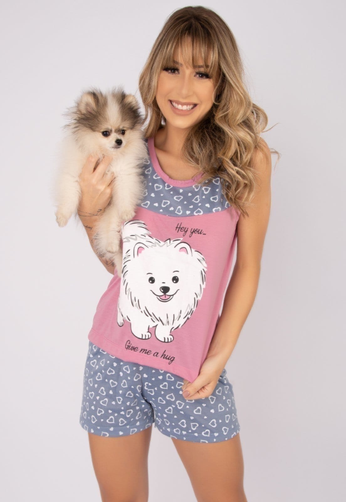 Baby Doll Regata Serra e Mar Modas Pijama Cachorro