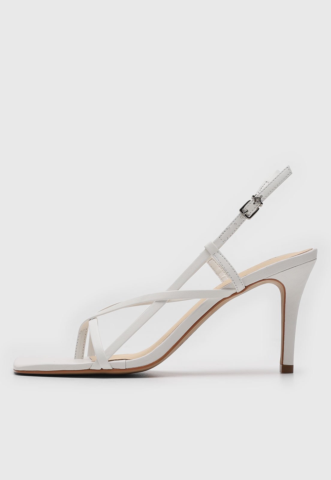 Imagem principal Sandália Feminina Capodarte Salto Fino Tiras Branca Capodarte branco