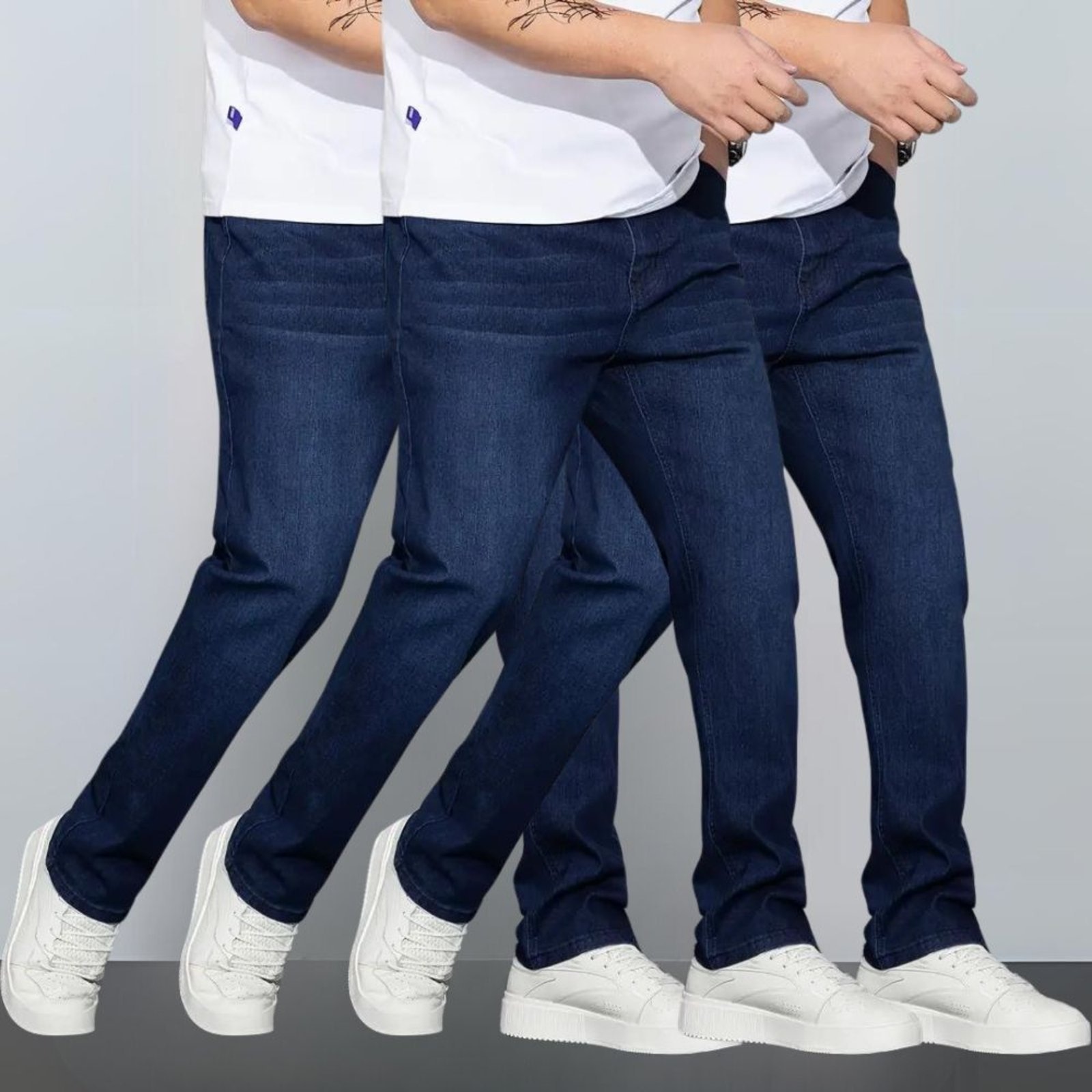 Imagem principal Kit 3 Calças Masculina Lavagem Escuro Skinny com Elastano TEX JEANS jeans