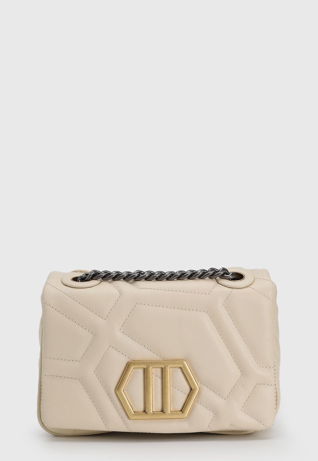 Imagem principal Bolsa Feminina Arezzo Matelassê Logo Dourada Off-White Arezzo off-white white