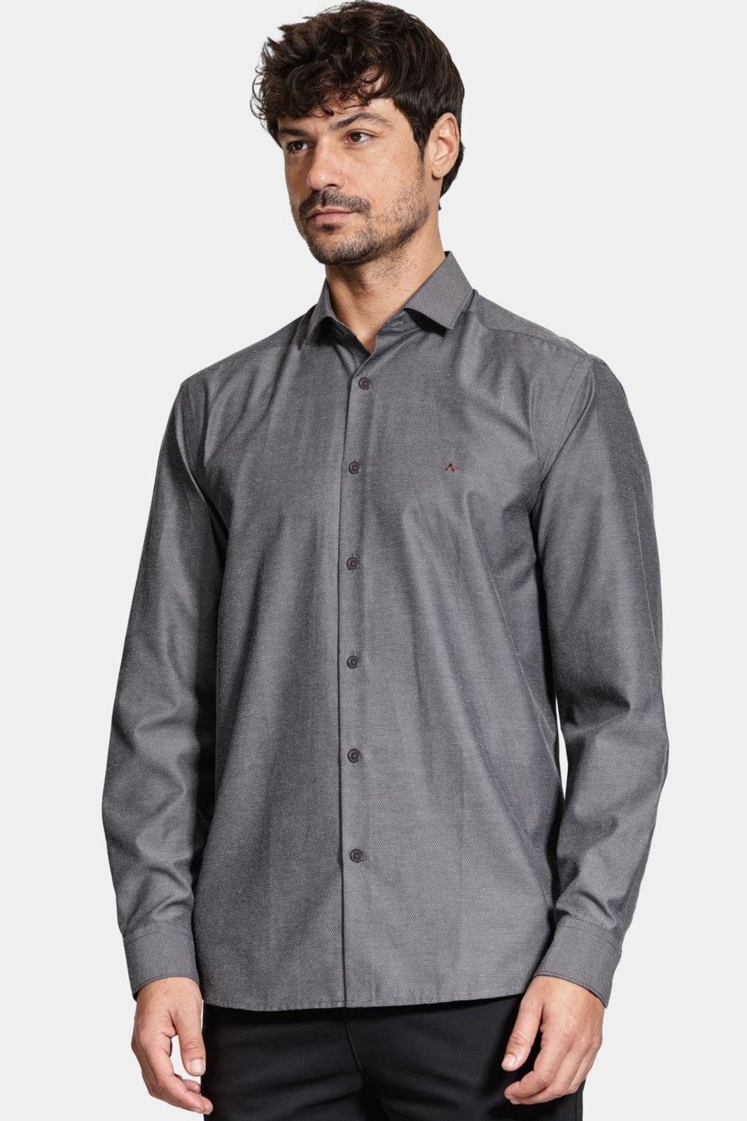 Imagem principal Camisa Aramis Manga Longa Algodão Misto Chumbo Aramis grafite