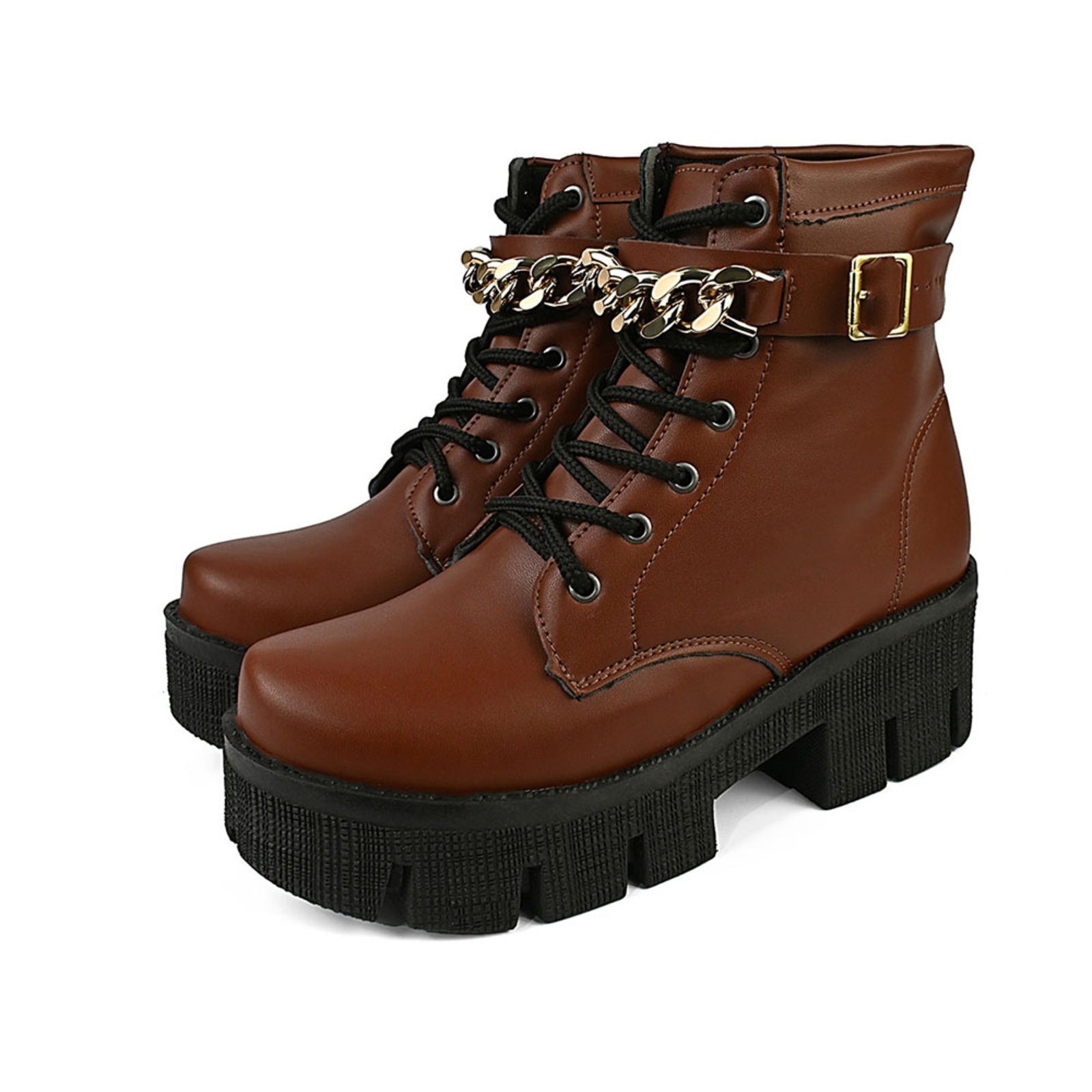 Imagem principal Coturno Feminino Donatella Shoes Confort com Corrente Terra Donatella Shoes marrom