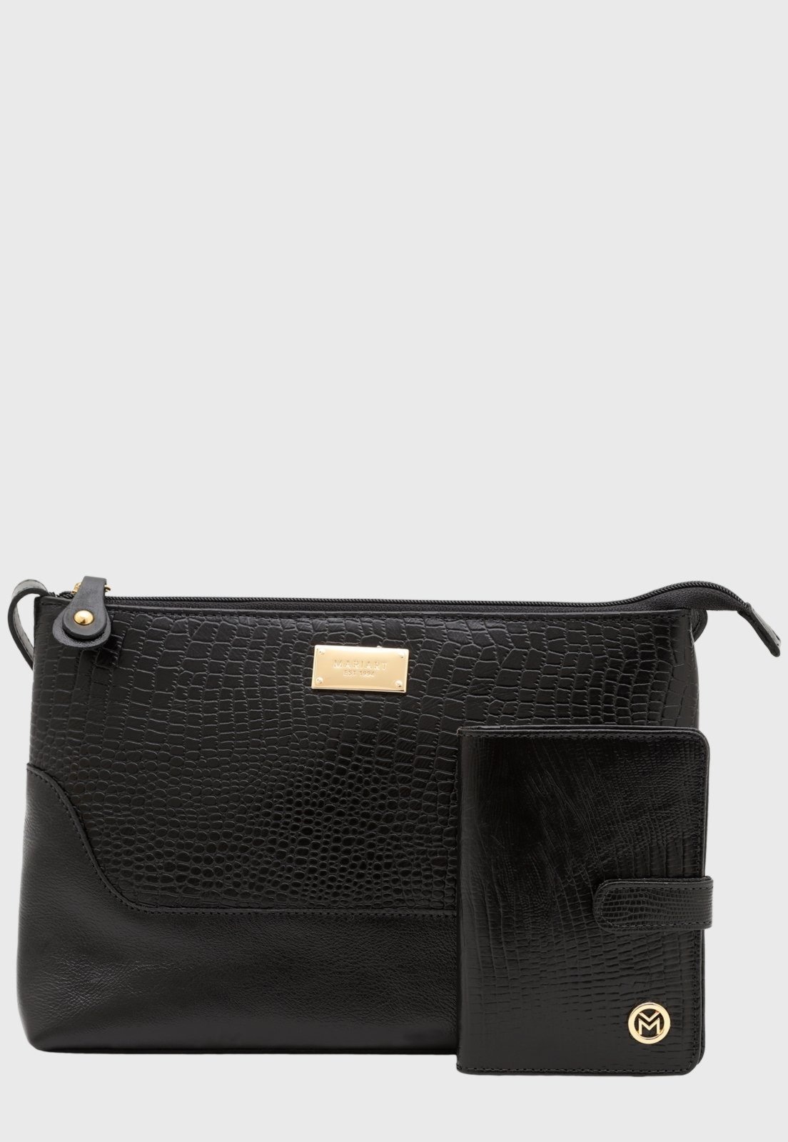 Imagem principal Kit Bolsa e Carteira de Couro Mariart 2194 + 237 Preta Mariart preto