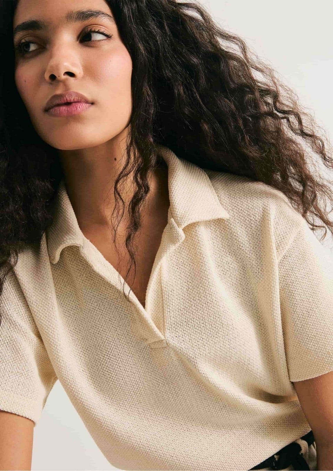 Polo Feminina Regular Texturizada