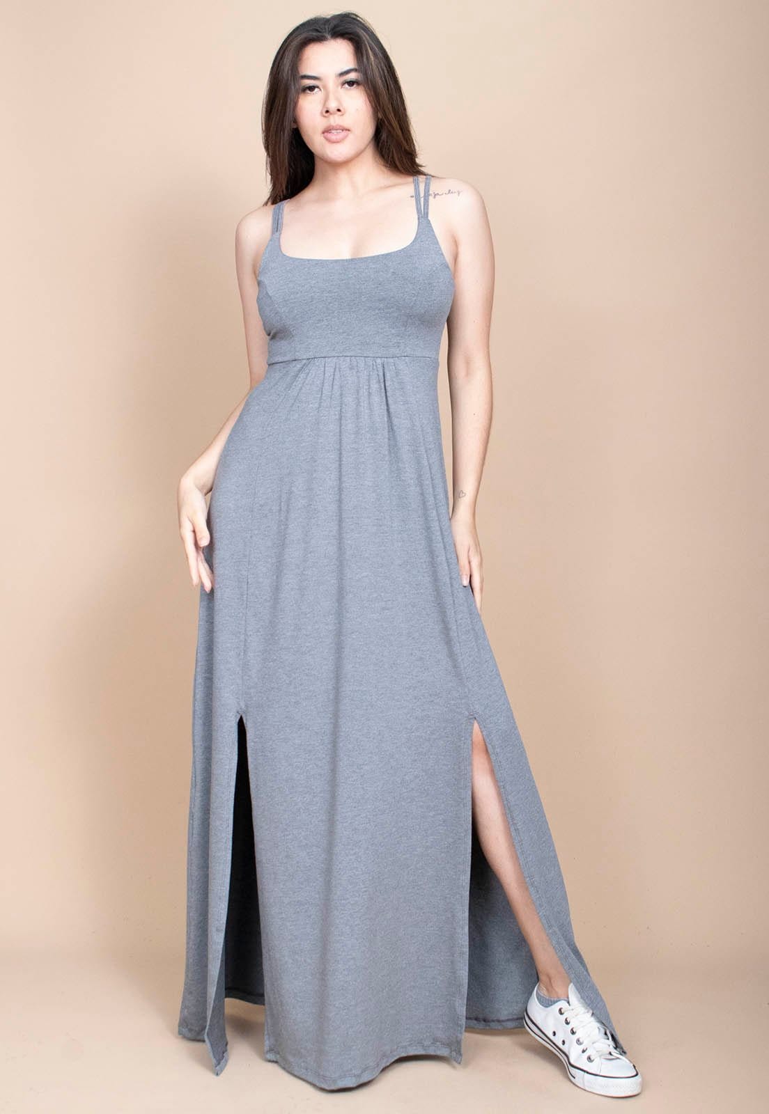 Vestido Cabanafree Longo Malha Mescla