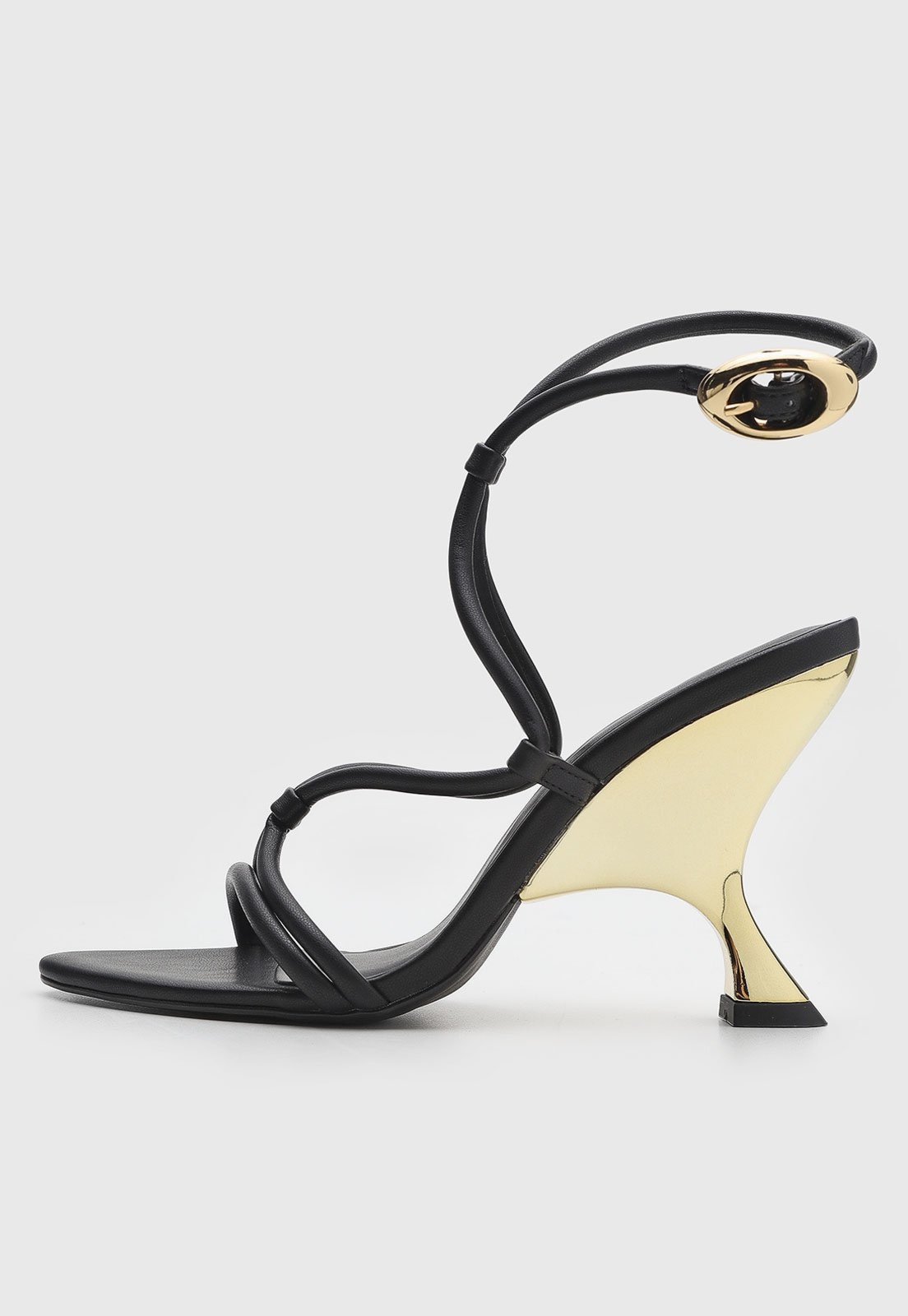 Imagem principal Sandália Feminina Lança Perfume Salto Médio Geométrico Preta Lança Perfume preto