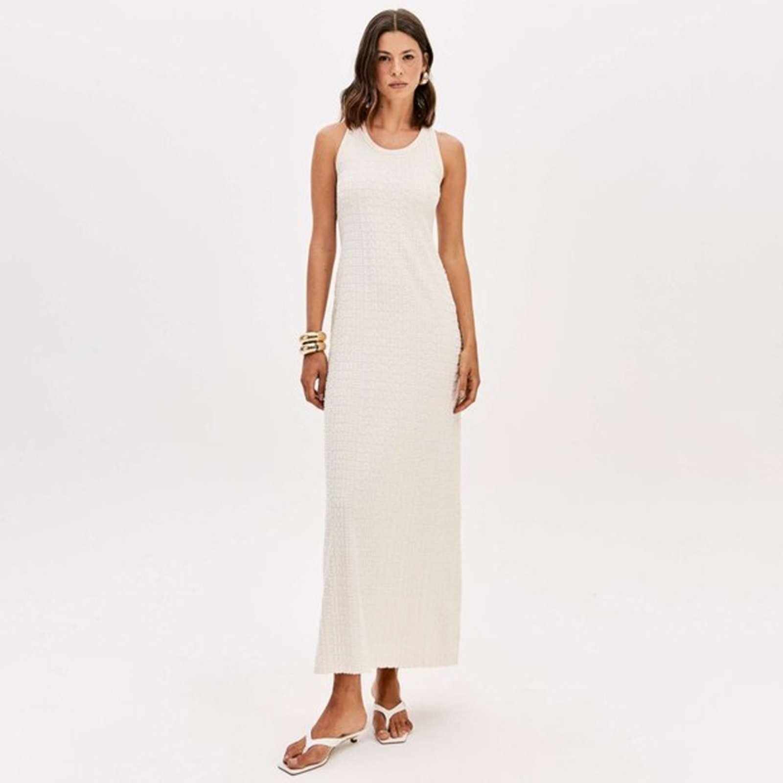 Imagem principal Vestido Super Mid Lança Perfume Evasê Pr26 Feminino Lança Perfume bege