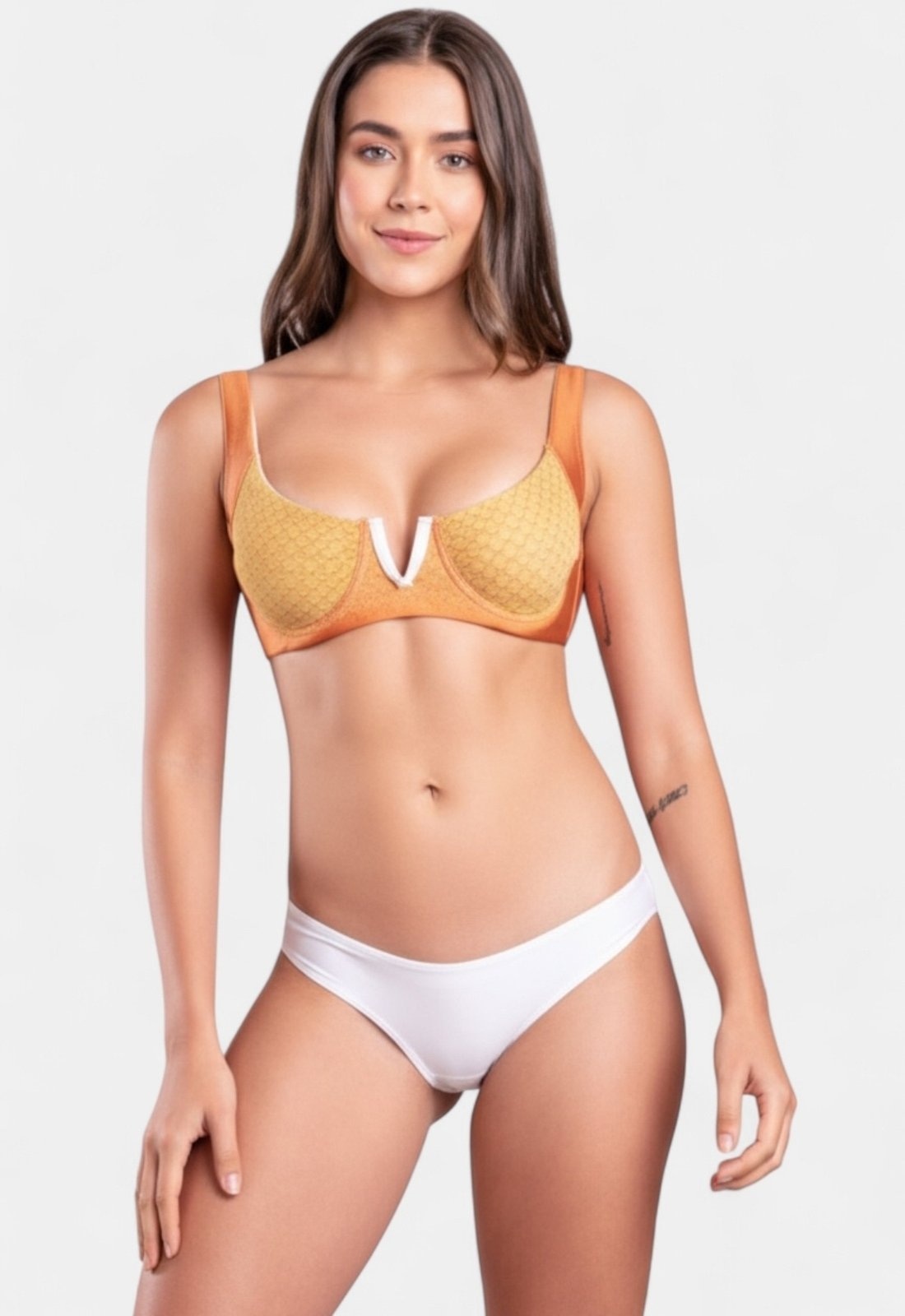 Imagem principal Biquíni Areia Branca Praya Meia Taça Bicolor Areia Branca laranja
