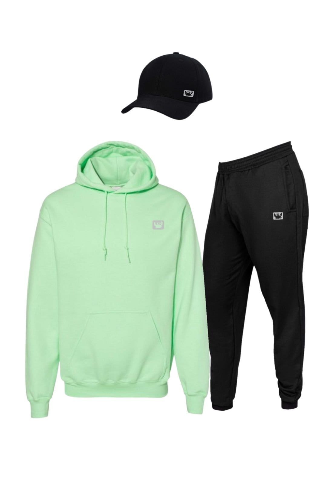 Conjunto De Moletom Relaxado Calça Blusa E Boné De Aba Curva