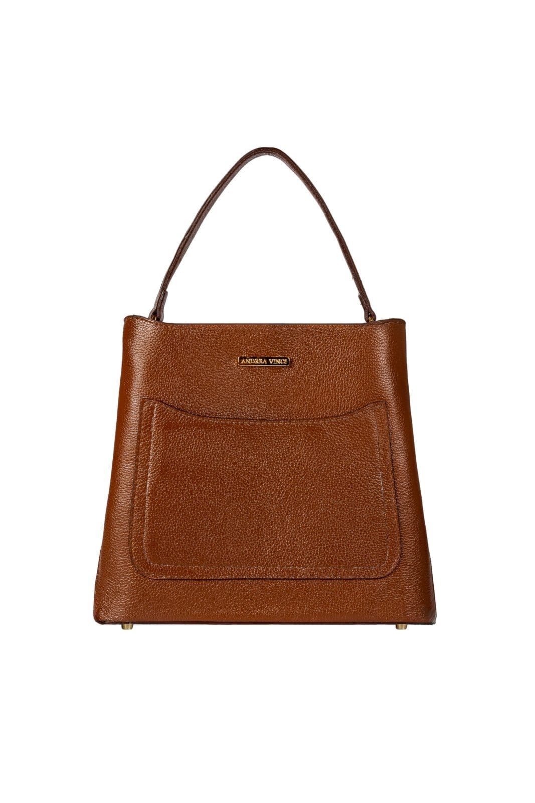 Bolsa de mão em couro liso Madu - Whisky