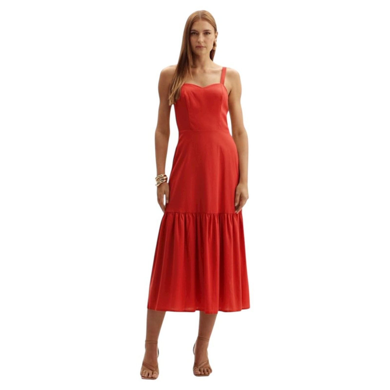 Imagem principal Vestido Comfort Decote Coração com Babado Triton Luxury Triton vermelho