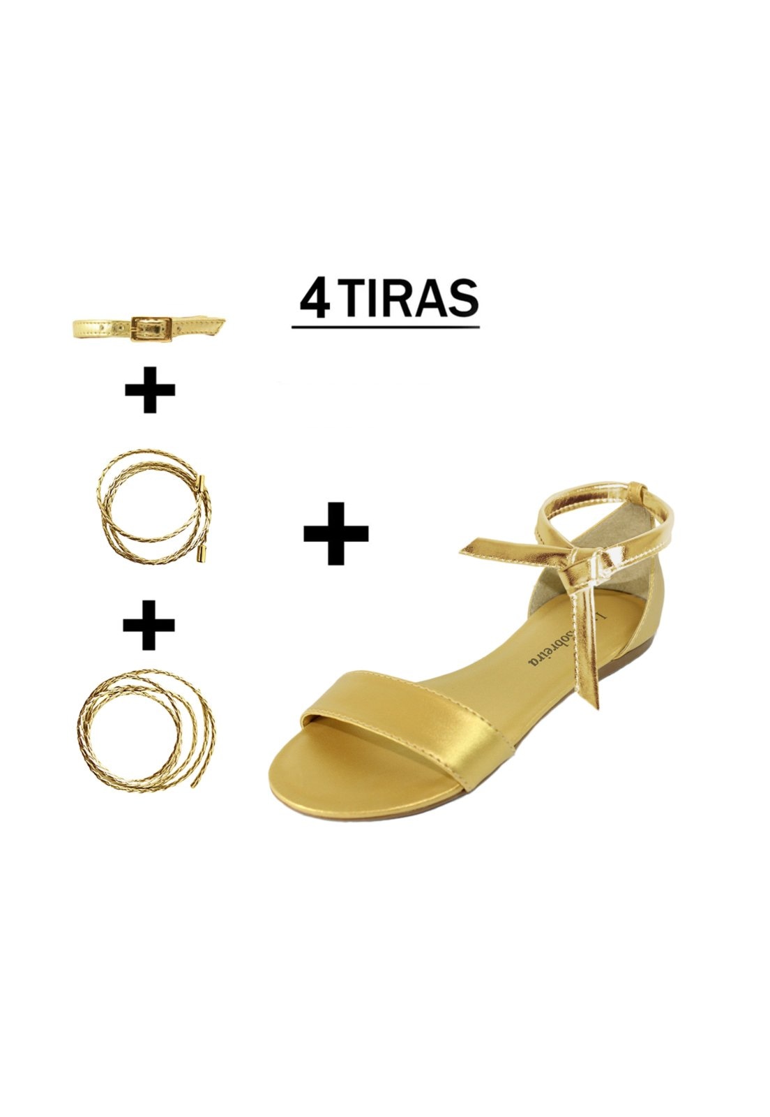 Imagem principal Rasteira Troca Tira Luiza Sobreira Couro Ouro Mod. 2026-2 Luiza Sobreira dourado