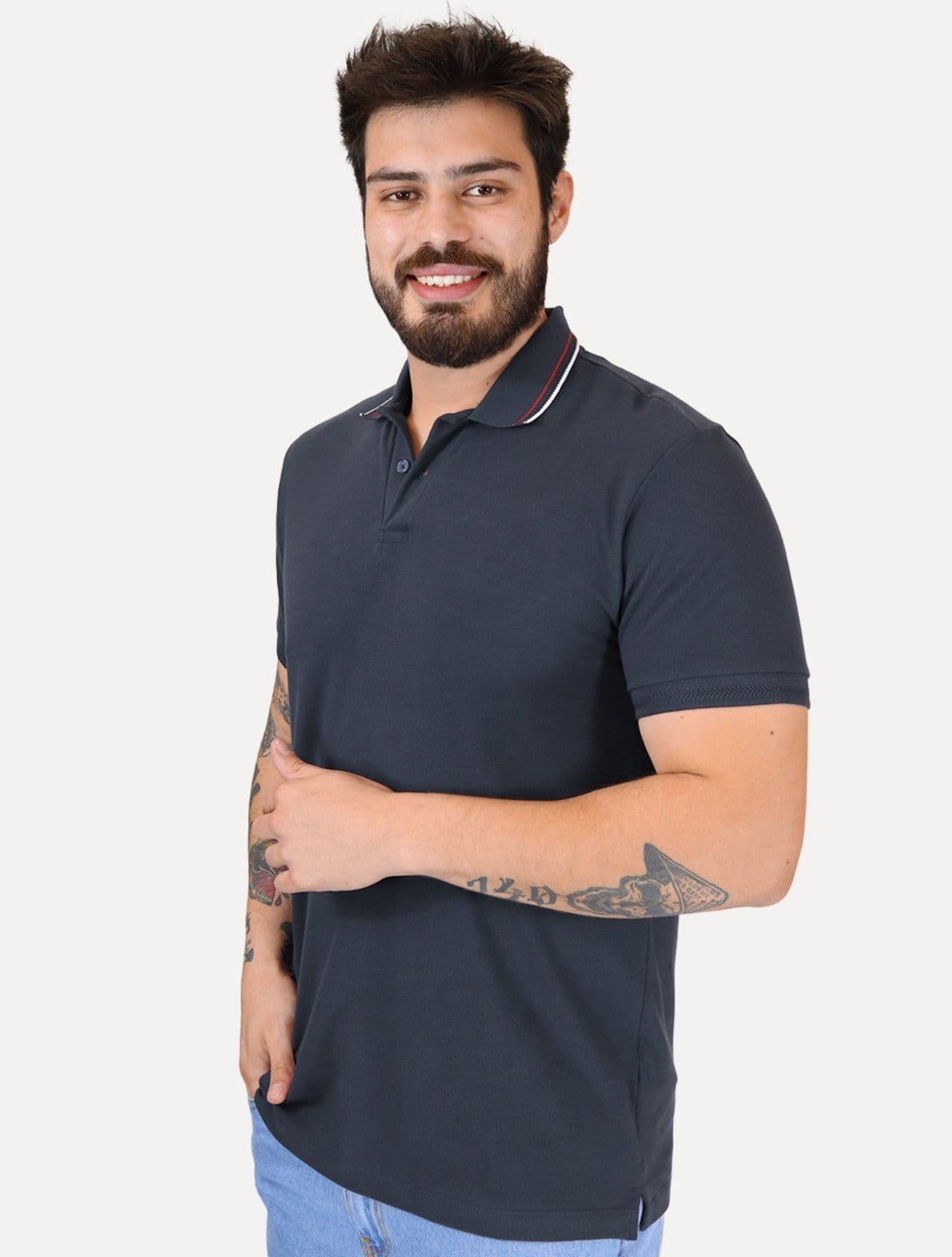 Polo Aramis Masculina Piquet Gola Duo Frisos