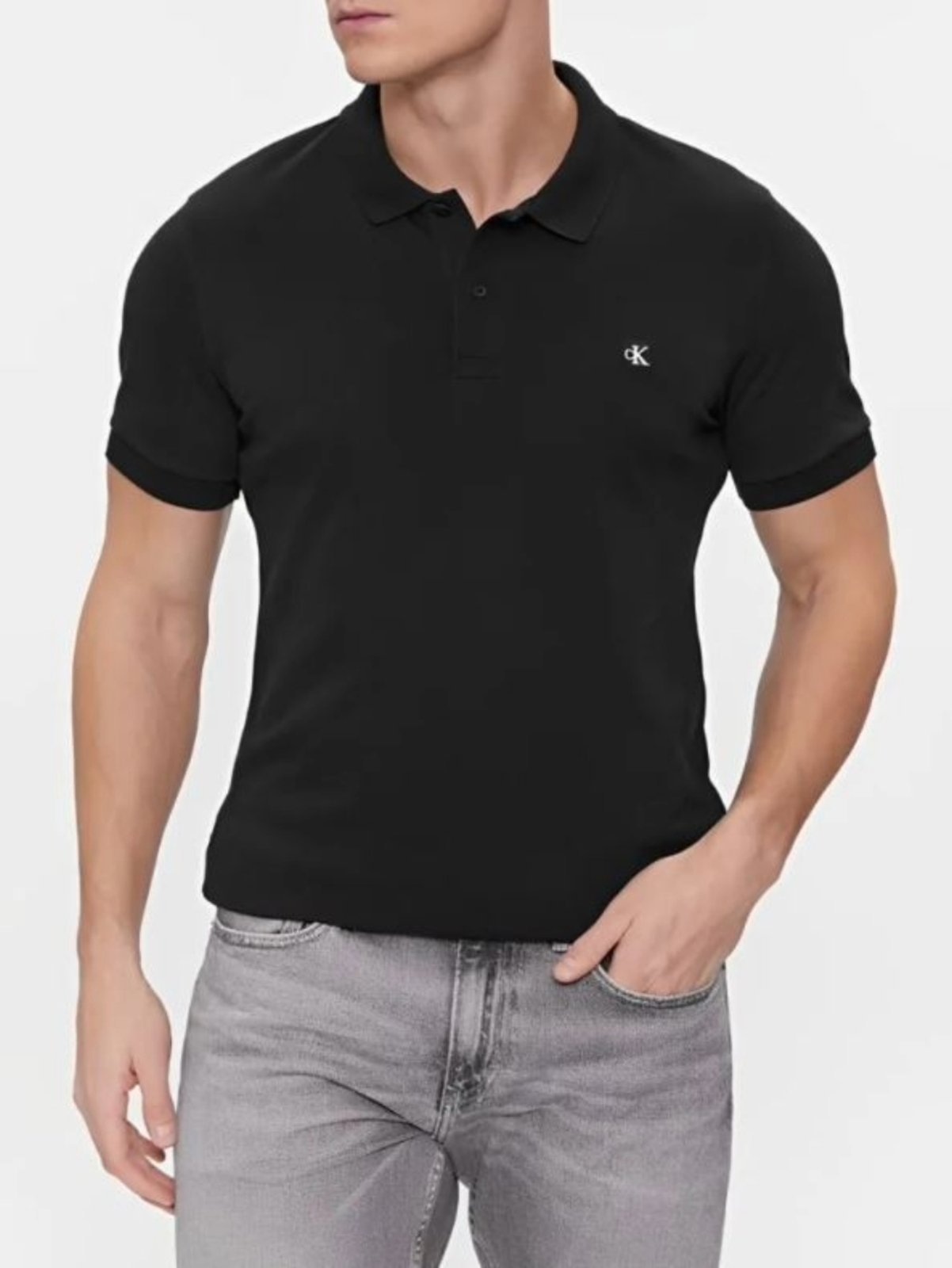Imagem principal Polo Masculina Stretch Bordado Calvin Klein Jeans Calvin Klein Jeans preto