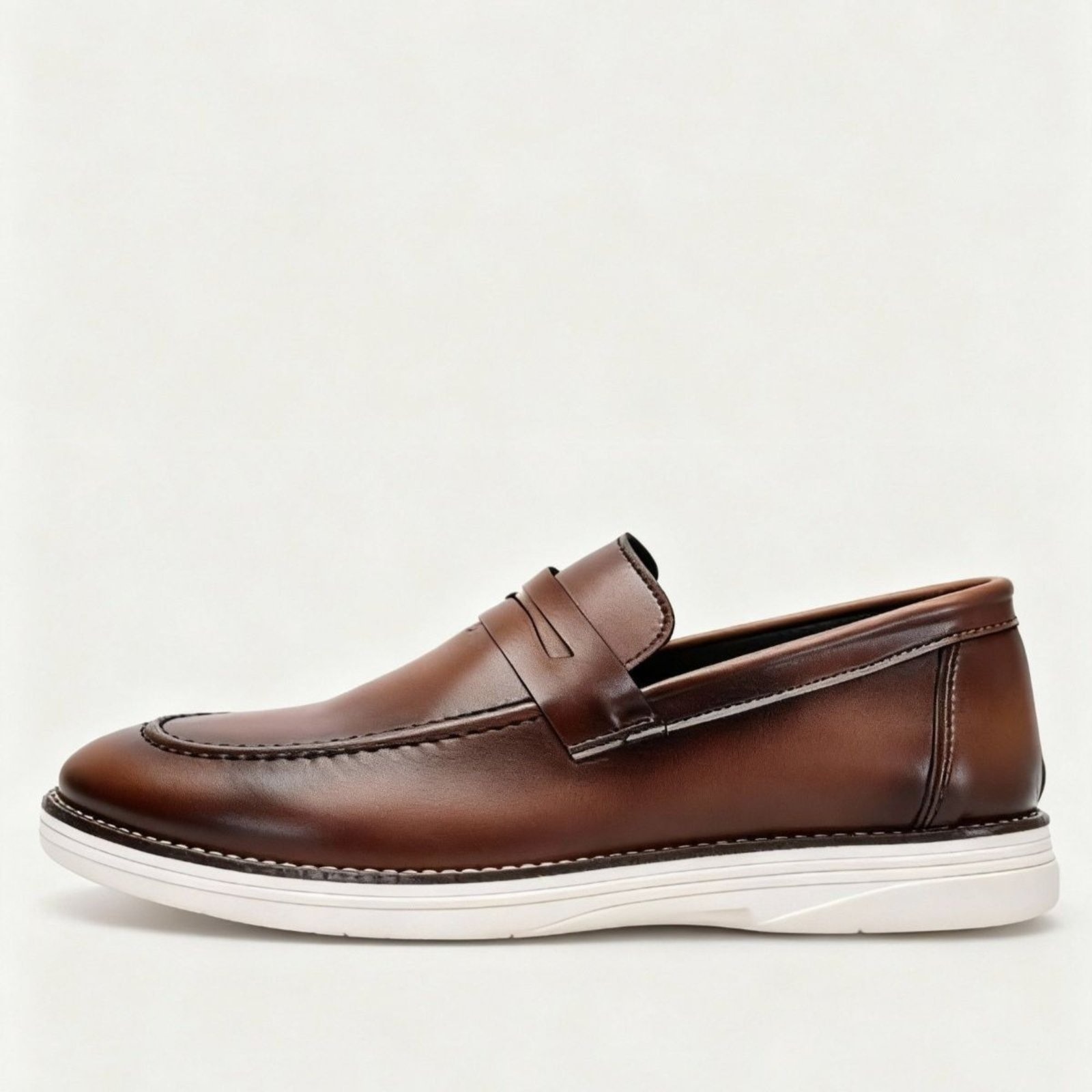 Imagem principal Sapato Social Masculino Loafer Sapatofran Mocassim Calce Fácil Conforto Sapatofran café