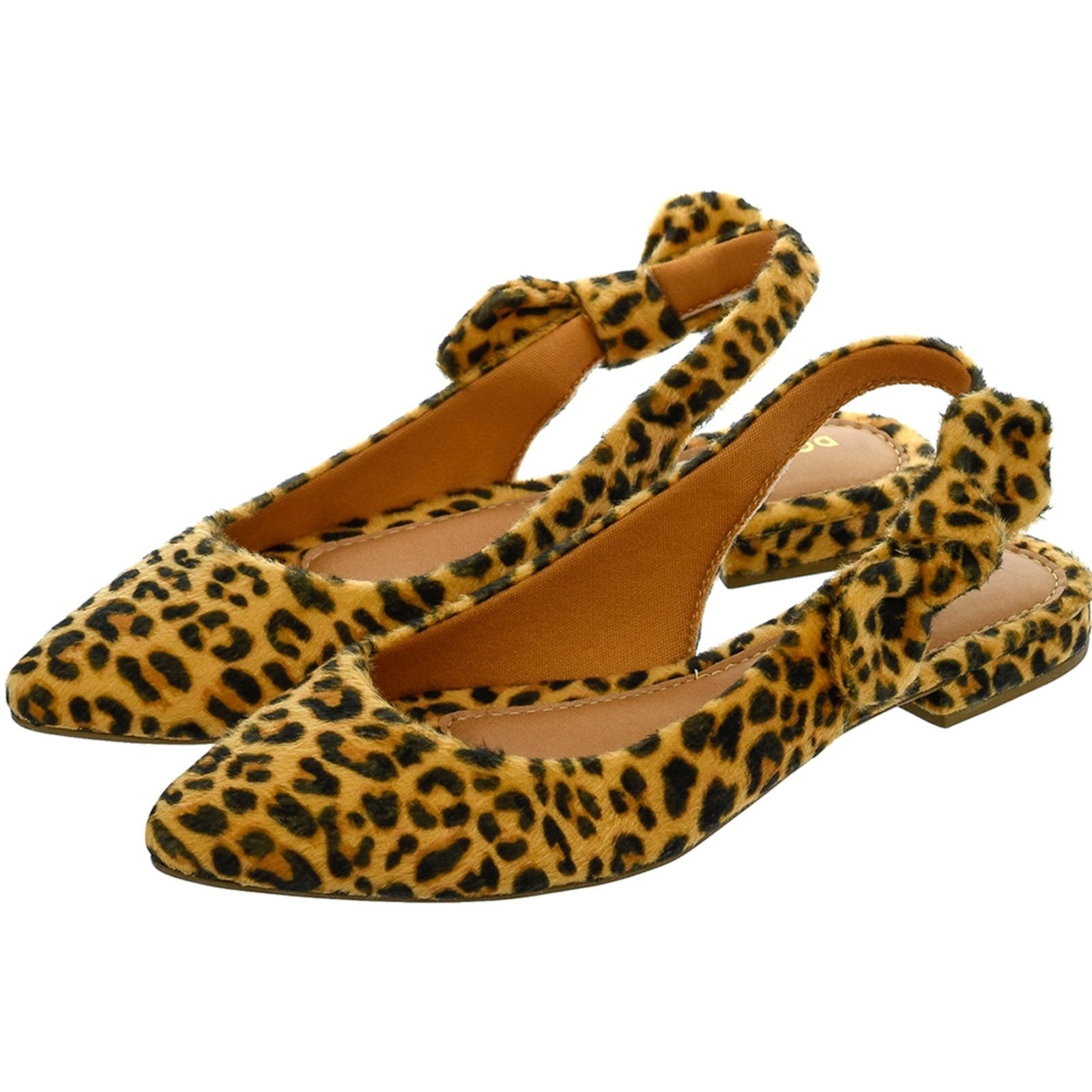Imagem principal Sapatilha Feminina Bico Fino Mule Slingback CM Calçados Laço Camurça Monte Shoes onça