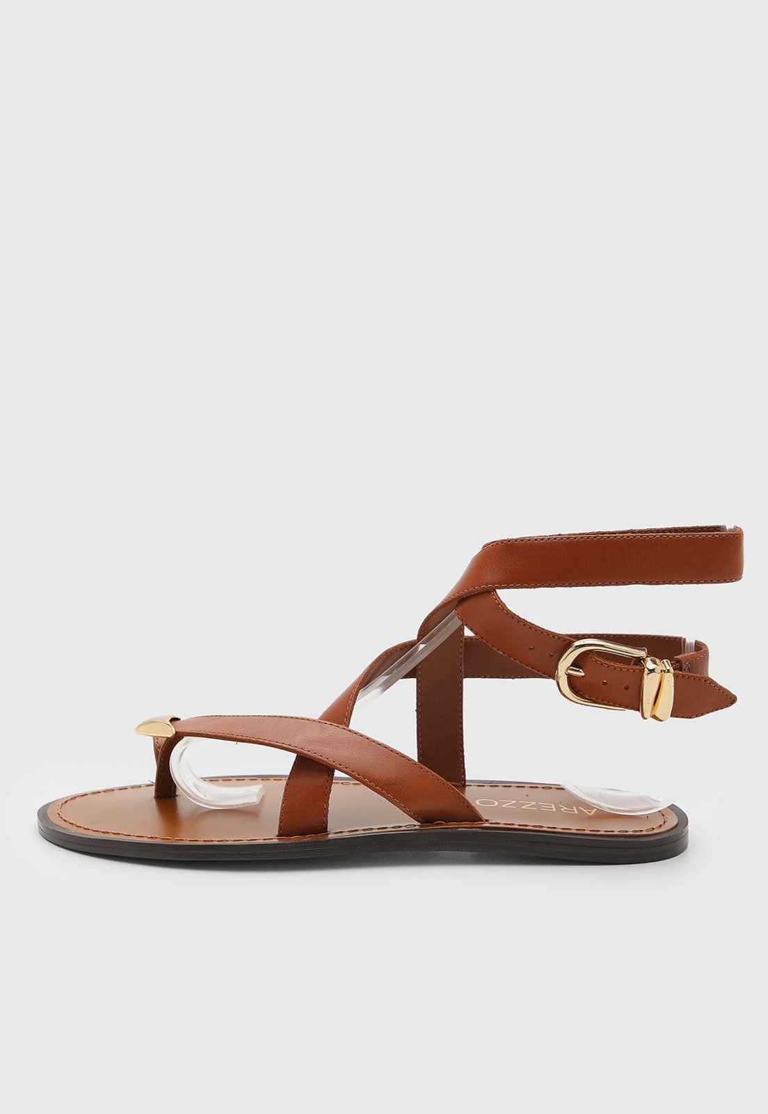 Imagem principal Rasteira Feminina Arezzo Tiras Cruzadas Arezzo marrom