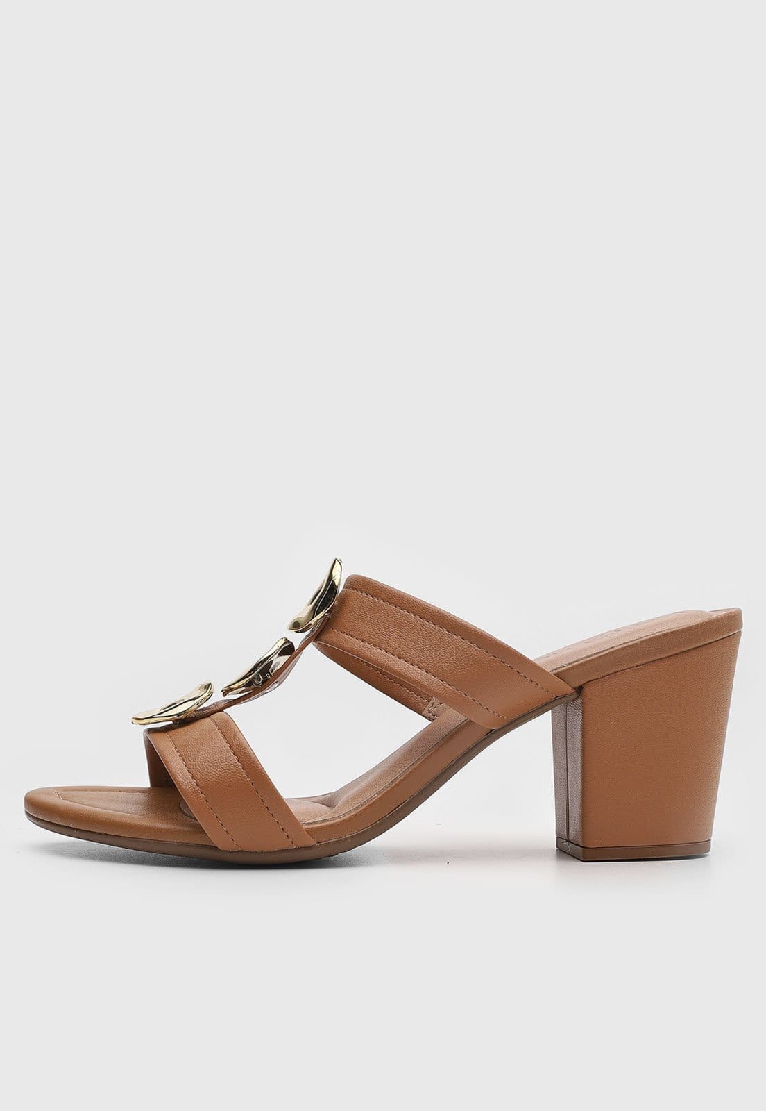 Sandália Feminina Beira Rio Salto Bloco Corrente