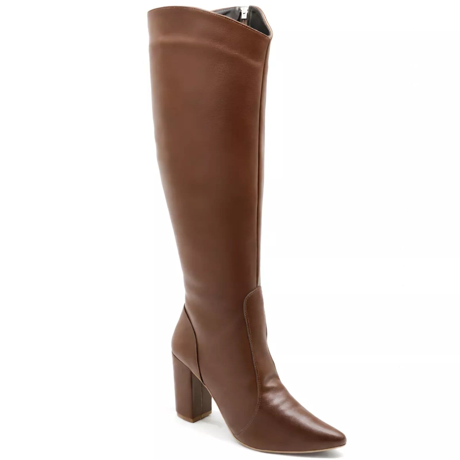 Bota Feminina Country Cano Alto Bico Fino Salto Grosso 1818 Cacau