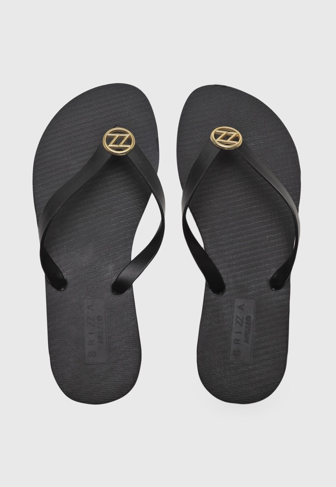 Imagem principal Chinelo Dedo Feminino Brizza Arezzo Tiras Logo Brizza Arezzo preto