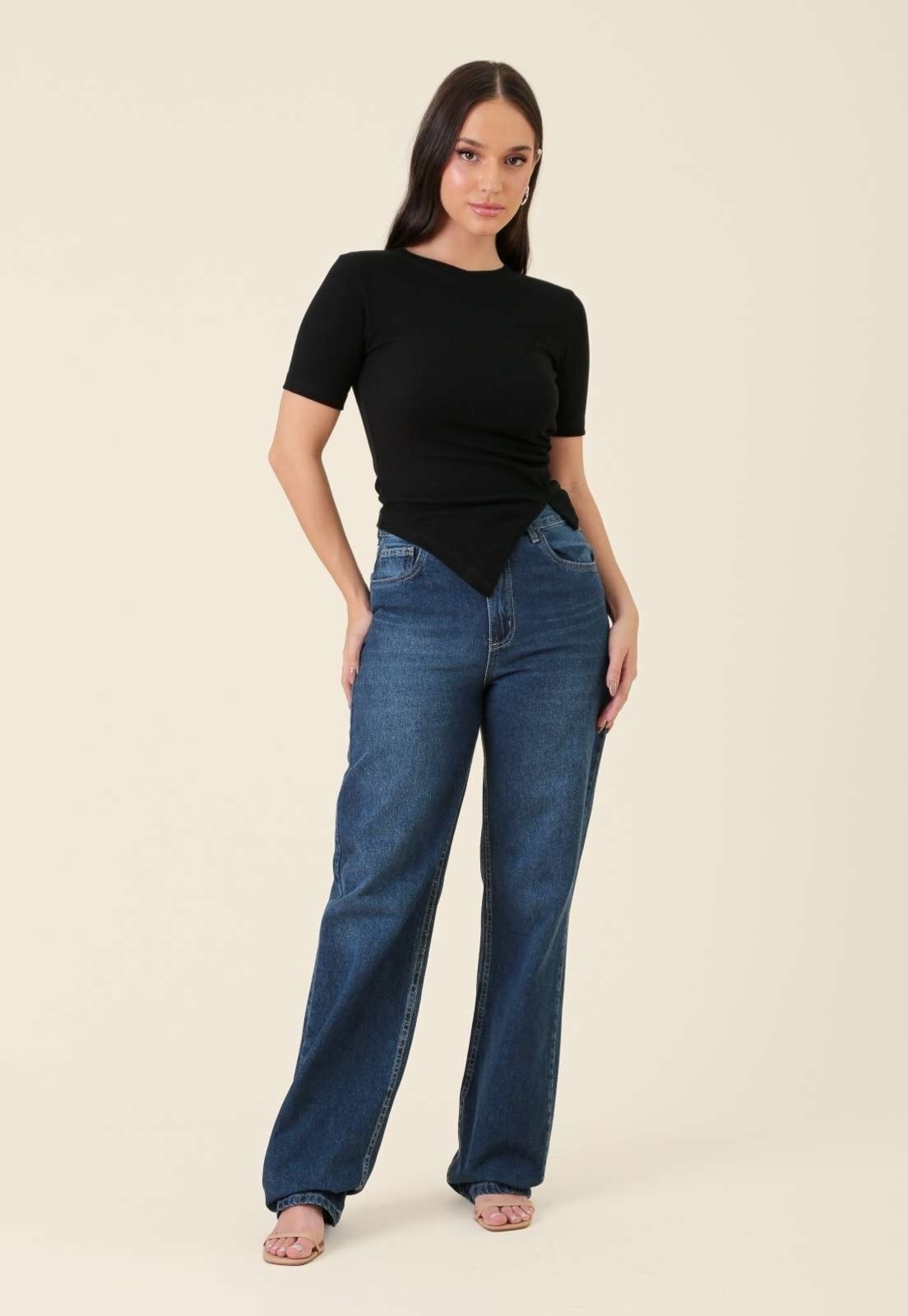 Imagem principal Calça Jeans Pop Me Reta Escuro Pop Me azul