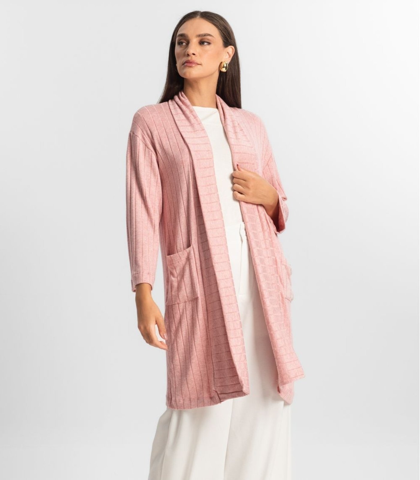 Imagem principal Cardigan Tricot Alongado Feminino Endless Endless rosa