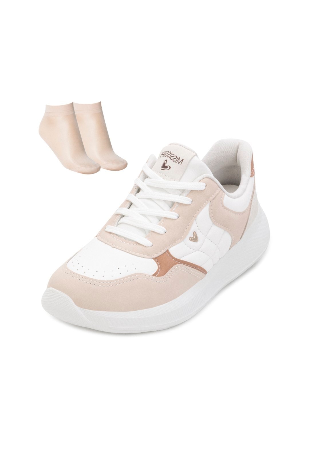 Imagem principal Tênis Mississipi Jogging e Meia MF25-MF602 Bege MISSISSIPI branco